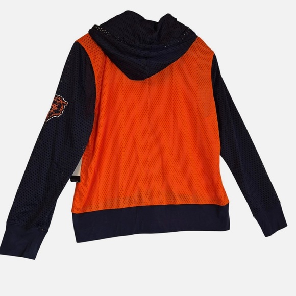 NEW NFL Women's Orange and Navy Team Apparel Chicago Bears Mesh Full-zip Hoodie - Picture 4 of 4